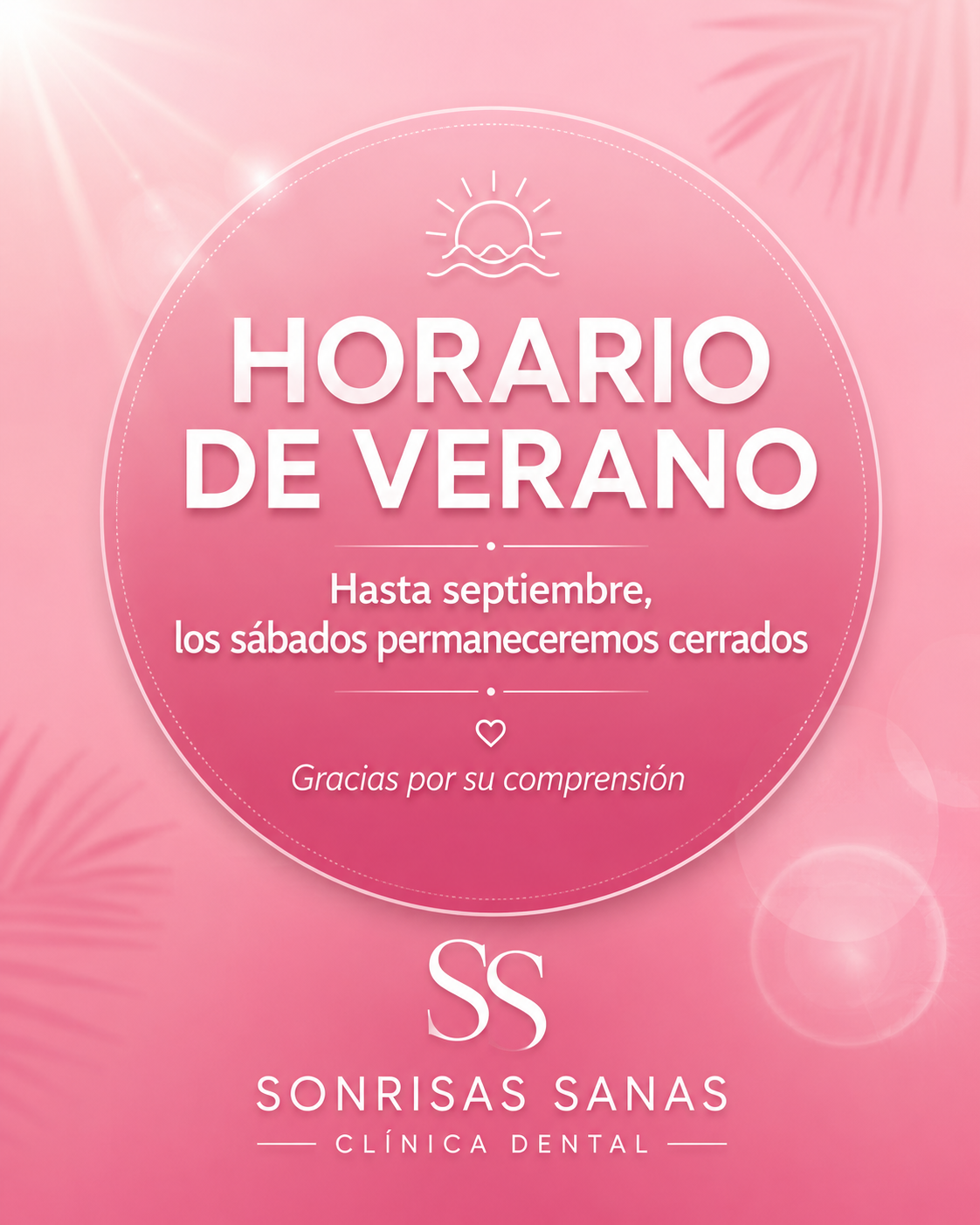 Horario de verano Sonrisas Sanas